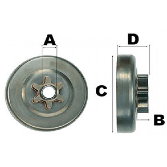 PIÑÒN DE CADENA MOTOSIERRA PARA ALPINA A40E PROF41 PROF45